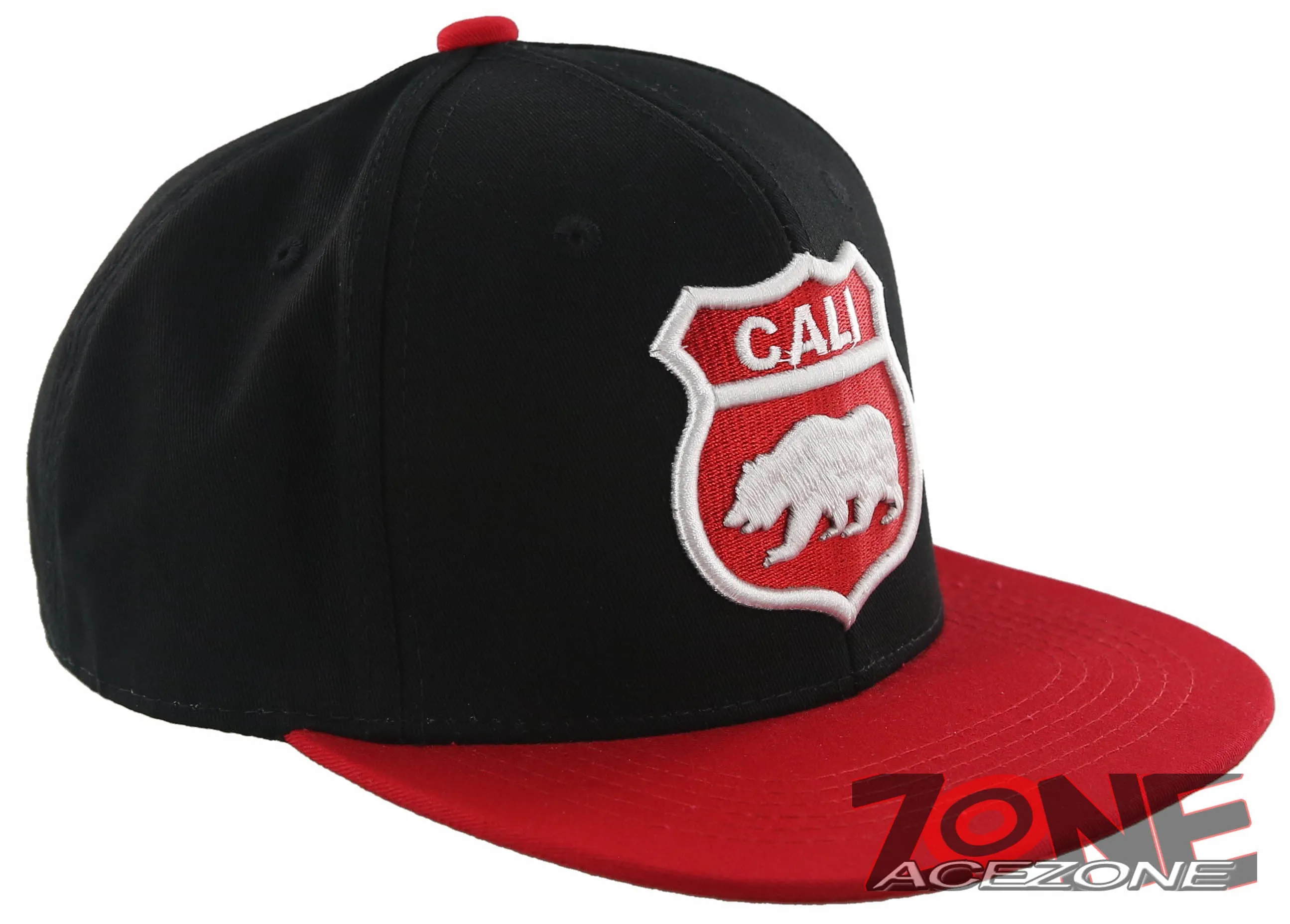 NEW! FLAT BILL CALIFORNIA CALI BEAR SNAPBACK CAP HAT BLACK