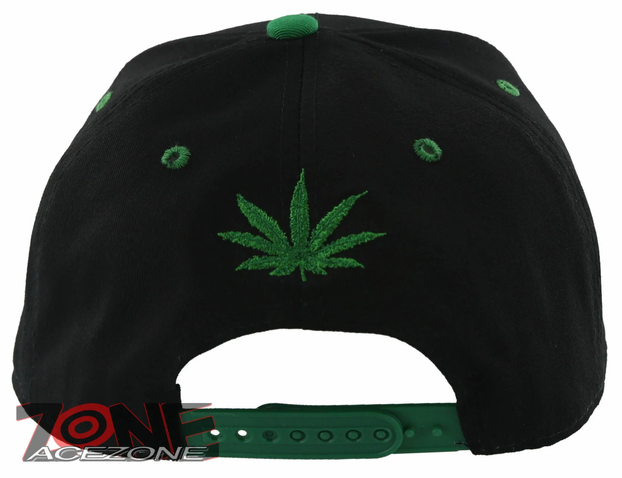 NEW! FLAT BILL MARIJUANA WEED LEAF CANNABIS POT SNAPBACK CAP HAT BLACK