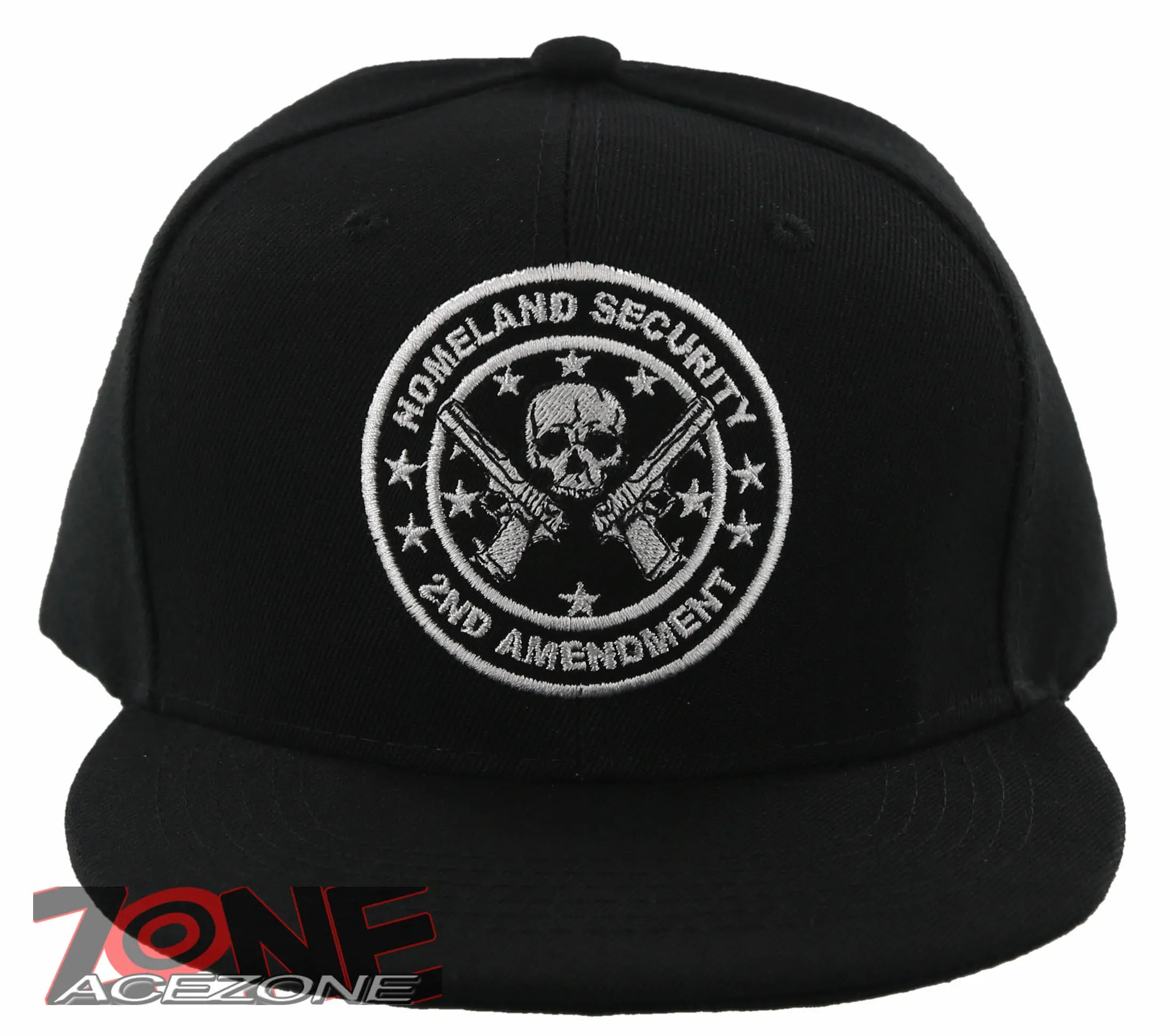 NEW! FLAT BILL SNAPBACK BALL 2ND AMENDMENT HOMELAND SECURITY CAP HAT BLACK