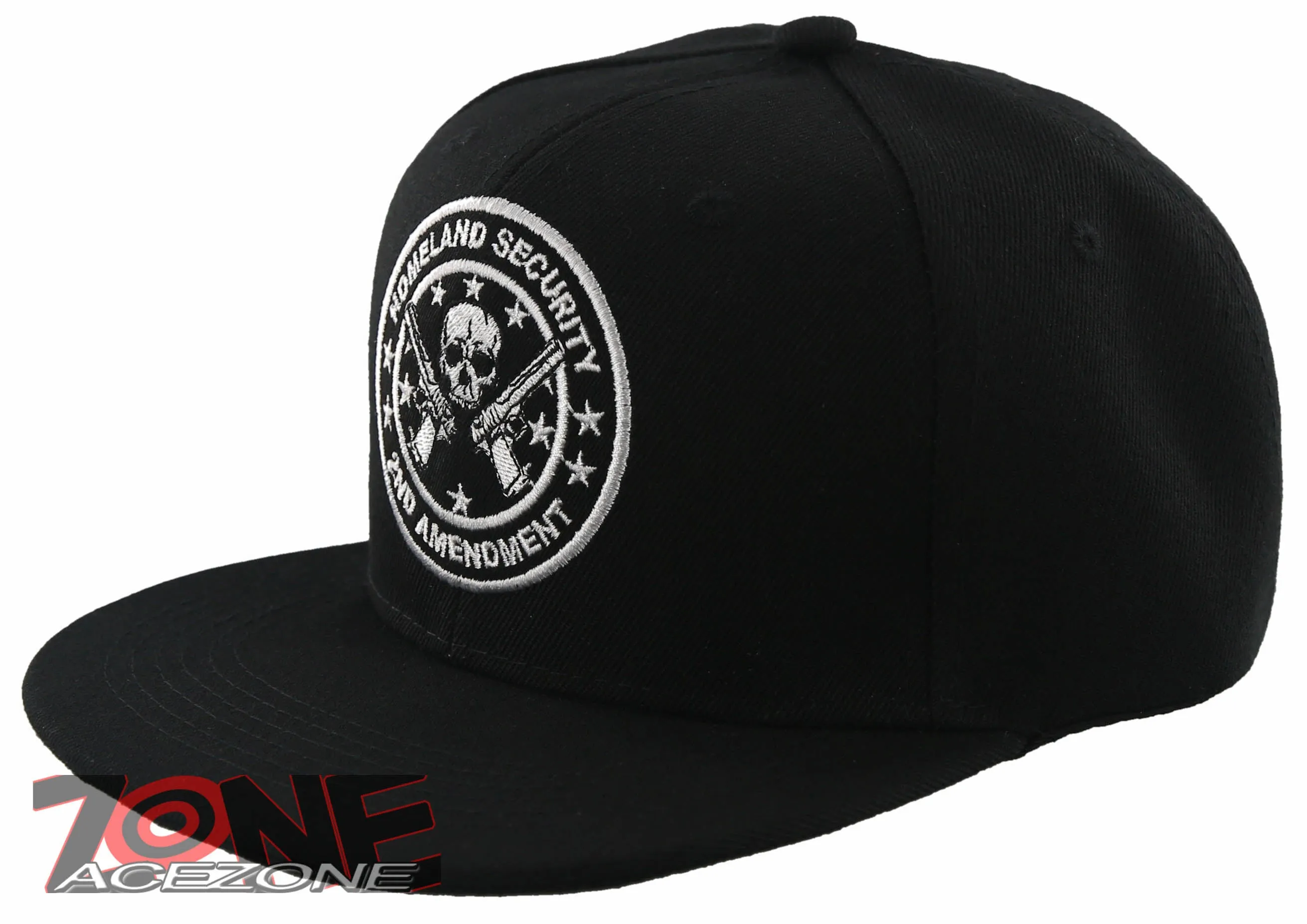 NEW! FLAT BILL SNAPBACK BALL 2ND AMENDMENT HOMELAND SECURITY CAP HAT BLACK
