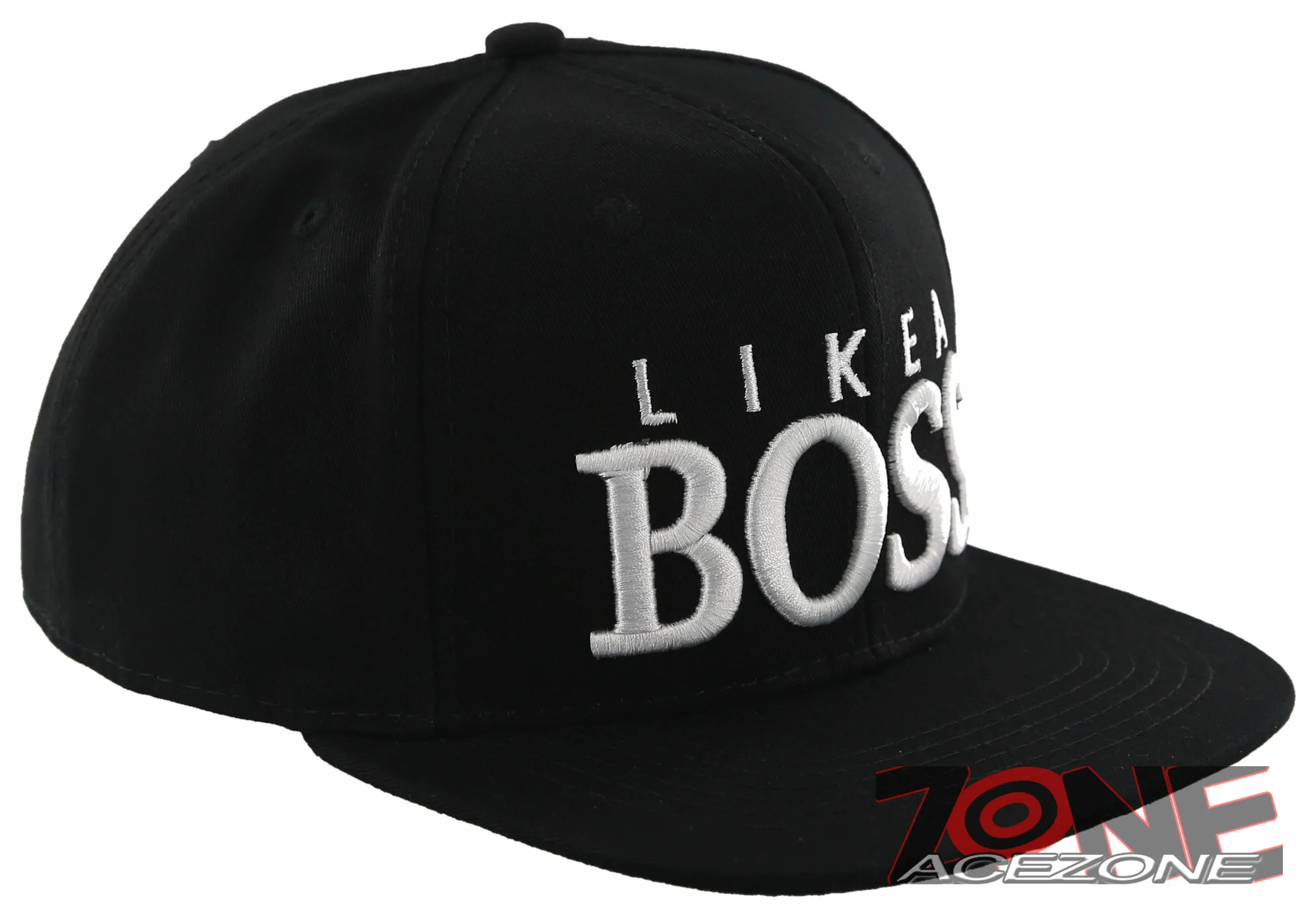 NEW! FLAT BILL SNAPBACK BALL LIKE A BOSS COTTON CAP HAT BLACK