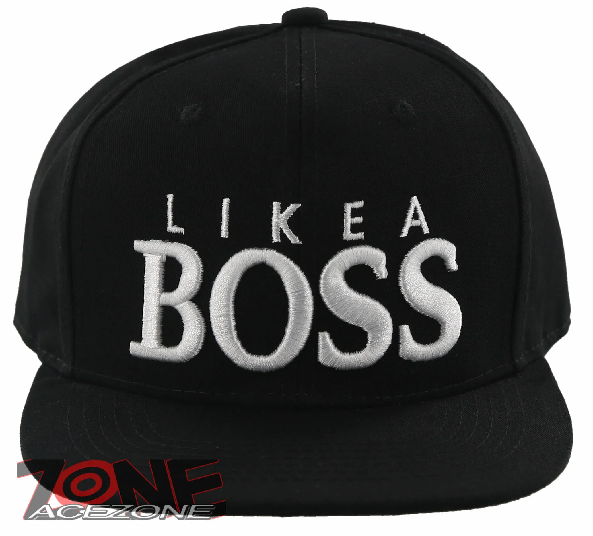NEW! FLAT BILL SNAPBACK BALL LIKE A BOSS COTTON CAP HAT BLACK