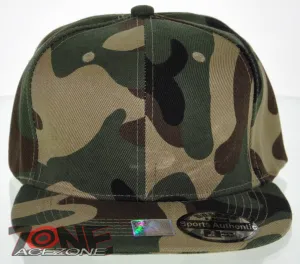 NEW! FLAT BILL SNAPBACK BALL SPORT CAP HAT ALL CAMO