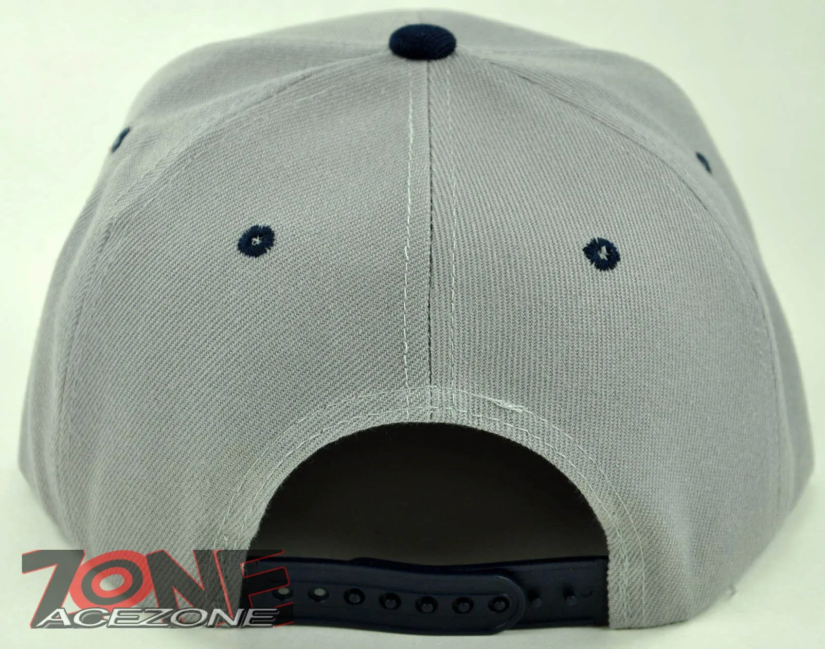 NEW! FLAT BILL SNAPBACK BALL SPORT CAP HAT GRAY NAVY