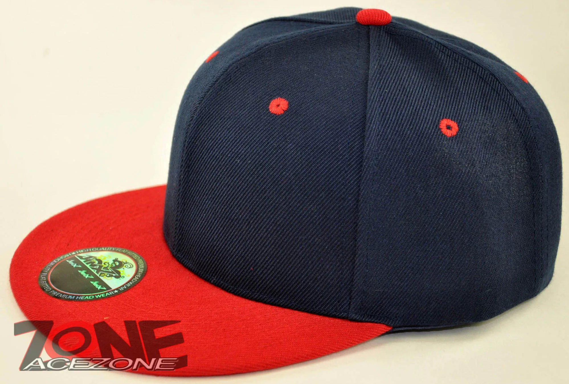 NEW! FLAT BILL SNAPBACK BALL SPORT CAP HAT NAVY RED