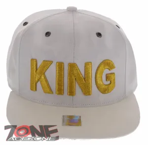 NEW! KING FLAT BILL SNAPBACK BASEBALL CAP HAT CAMOUFLAGE WHITE