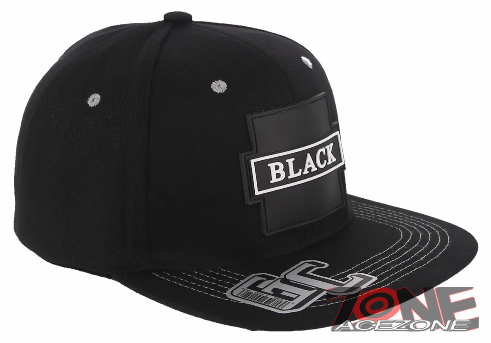 NEW! PVC BLACK B FLAT BILL COTTON SNAPBACK BASEBALL CAP HAT BLACK