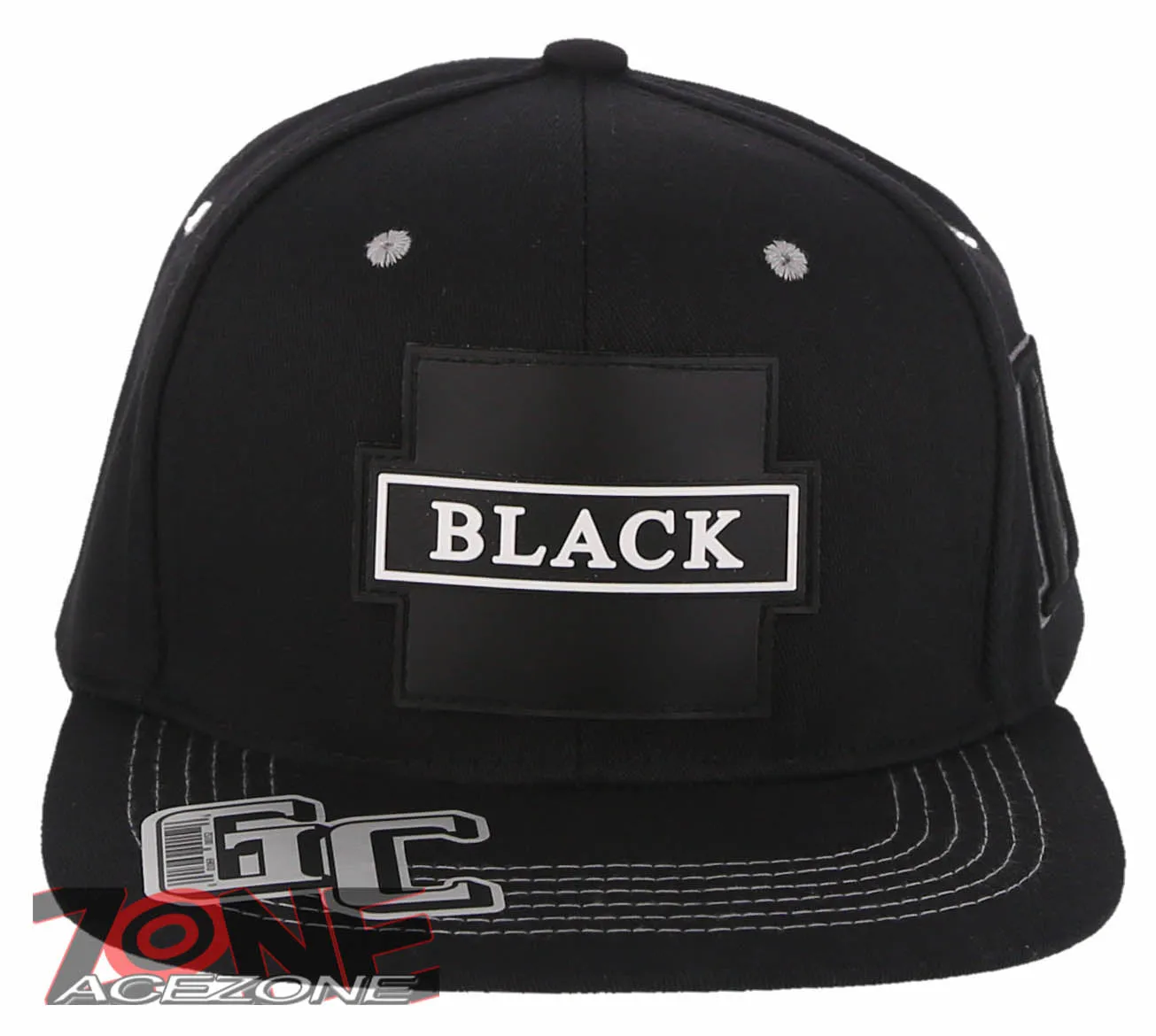 NEW! PVC BLACK B FLAT BILL COTTON SNAPBACK BASEBALL CAP HAT BLACK