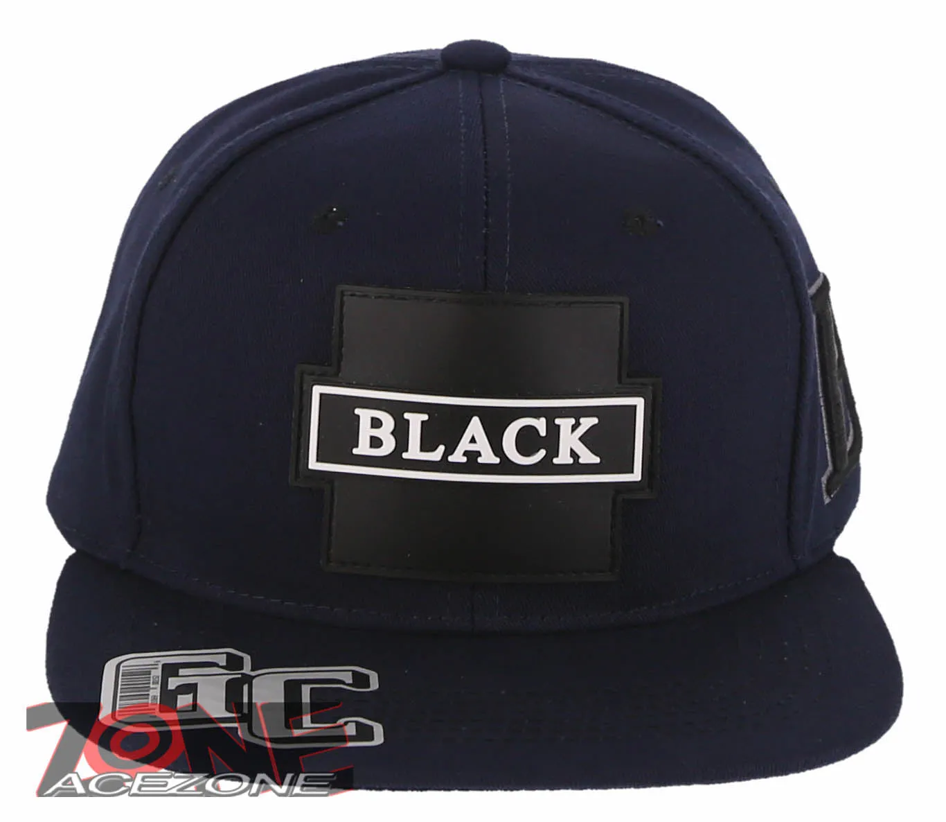 NEW! PVC BLACK B FLAT BILL COTTON SNAPBACK BASEBALL CAP HAT NAVY
