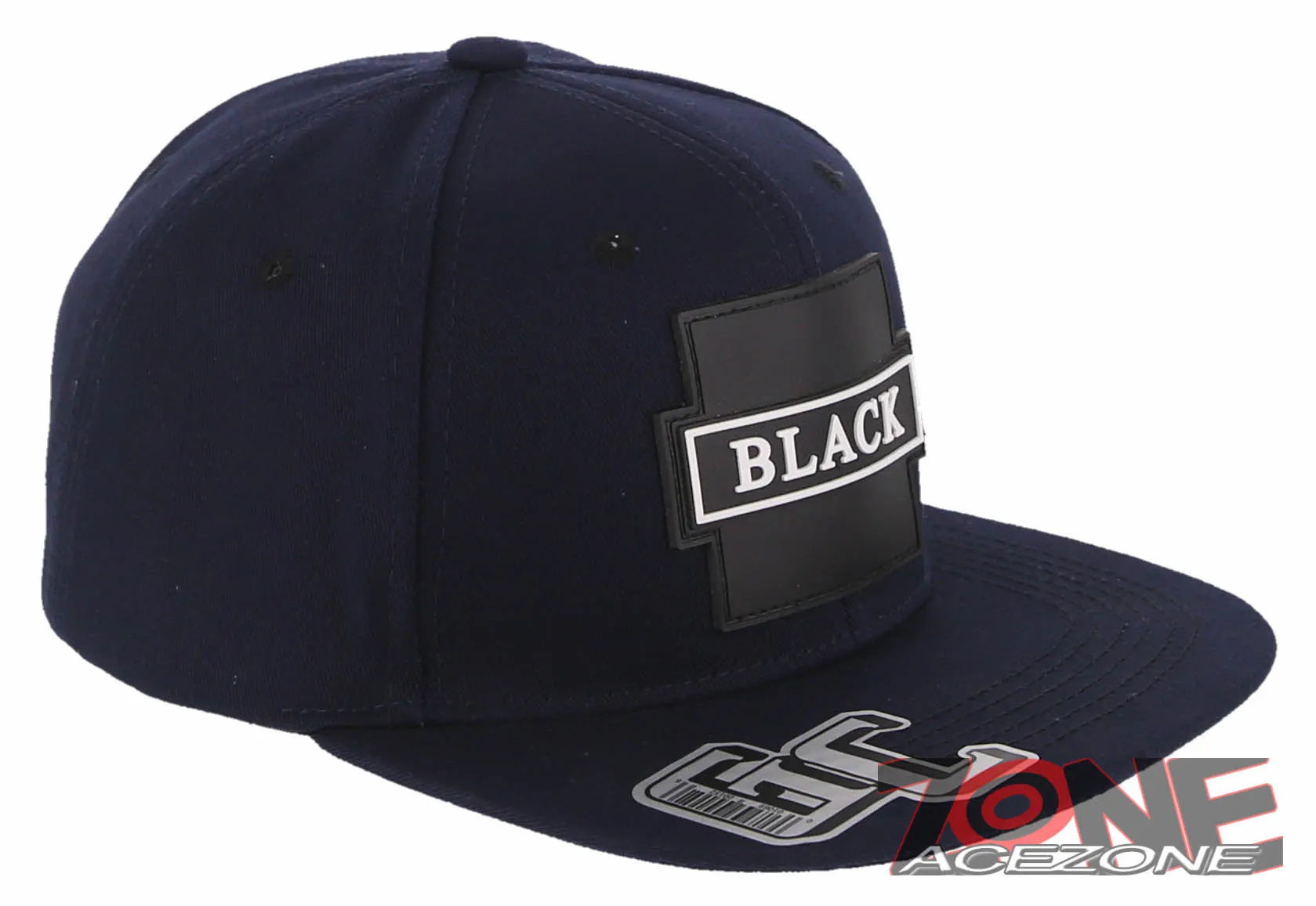 NEW! PVC BLACK B FLAT BILL COTTON SNAPBACK BASEBALL CAP HAT NAVY