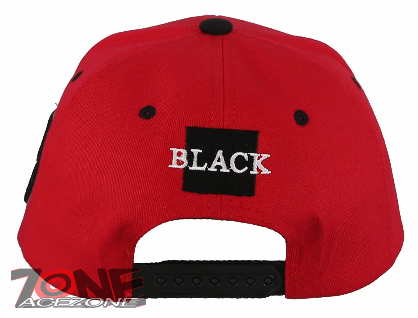 NEW! PVC BLACK B FLAT BILL COTTON SNAPBACK BASEBALL CAP HAT RED BLACK
