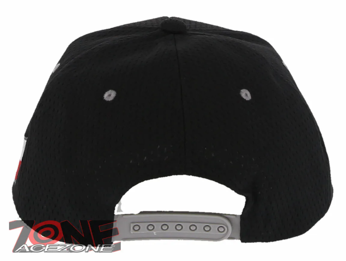 NEW! ROLLING STONE TEXAS TONGUE FLAG FLAT BILL SNAPBACK BASEBALL CAP HAT BLACK