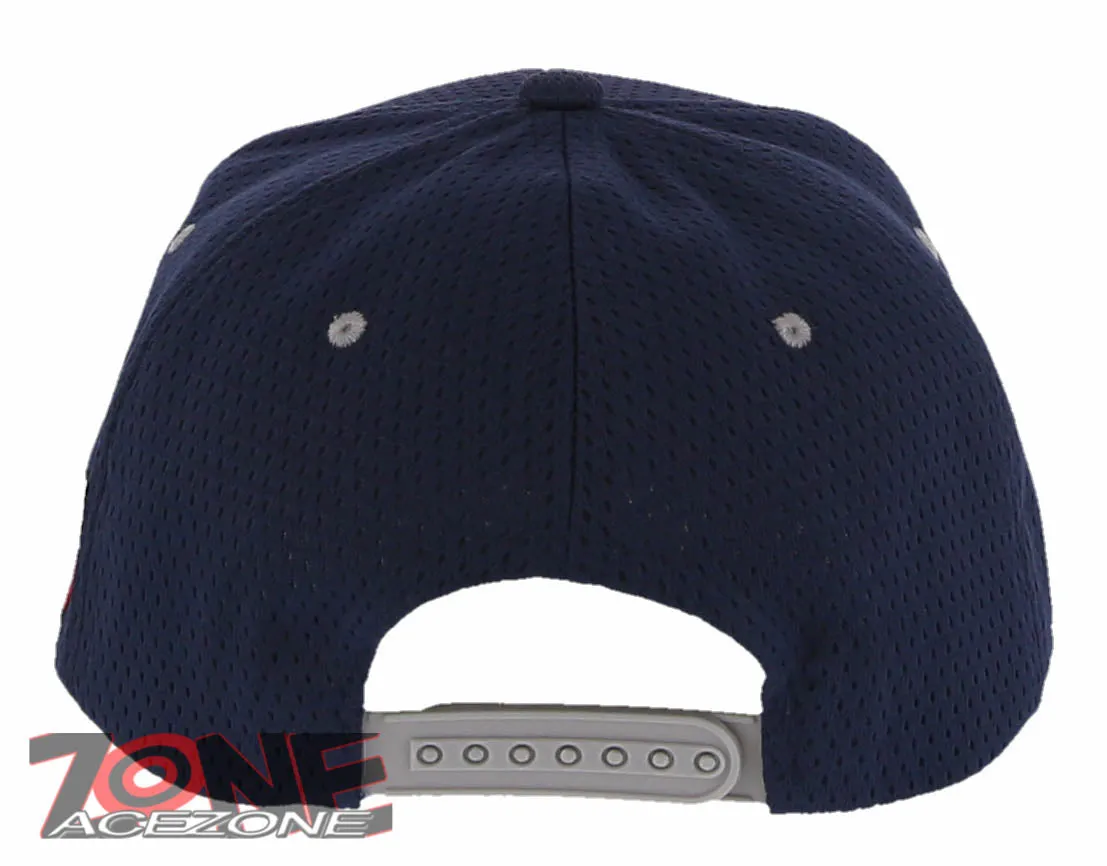 NEW! ROLLING STONE TEXAS TONGUE FLAG FLAT BILL SNAPBACK BASEBALL CAP HAT NAVY