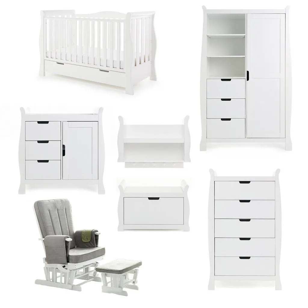 OBABY Stamford Luxe 7 Piece Room Set - White