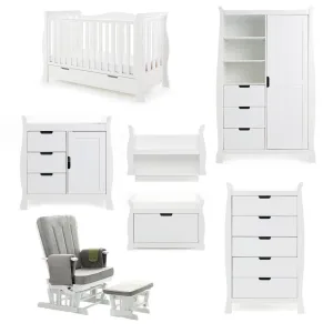 OBABY Stamford Luxe 7 Piece Room Set - White