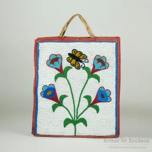 Old Plateau Beaded Bag with Butterfly