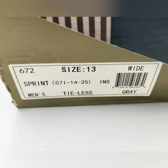 Orthofeet Sprint Tie-Less Sneaker Mens 13 2E Comfort Shoe Gray Blue Extra Wide