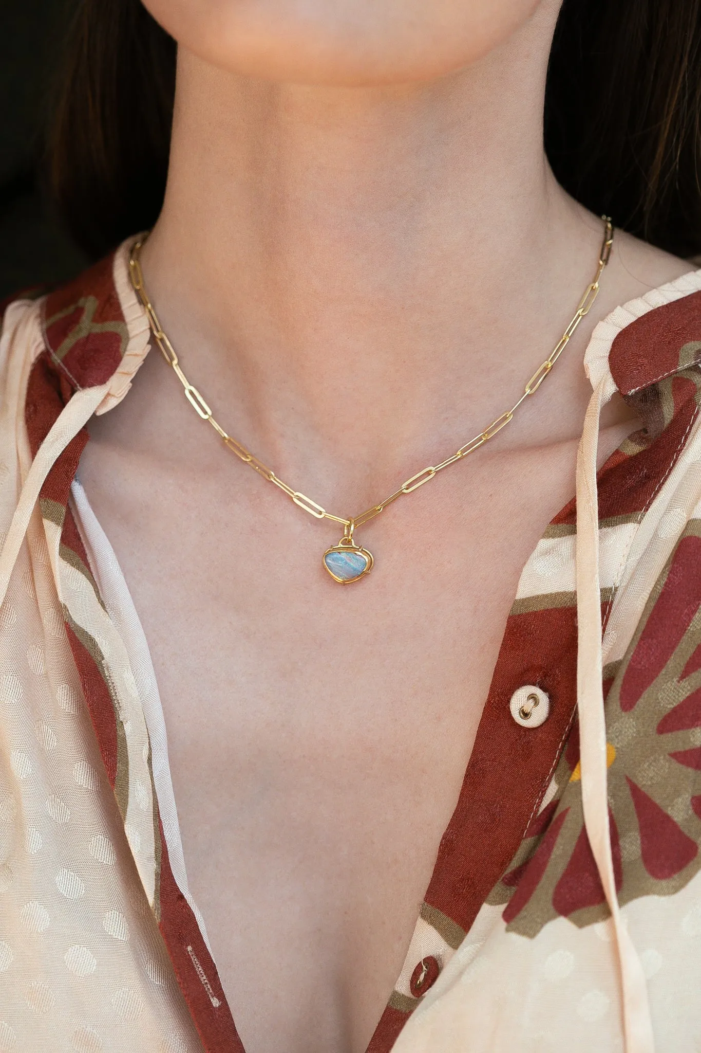 Oval Flat Link Chain Necklace