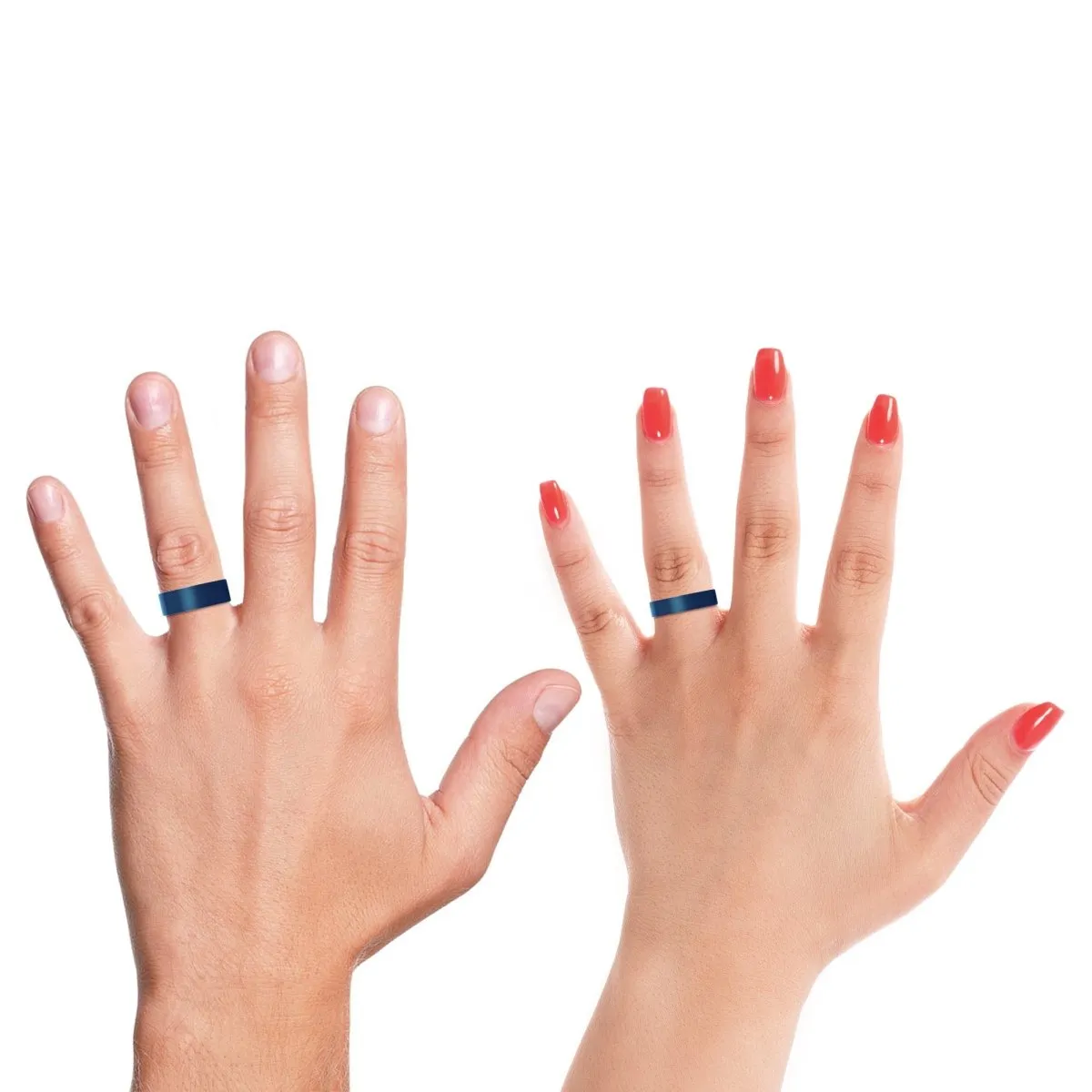 PARADISE | Rose Gold Ring, Blue Tungsten Ring, Brushed, Flat