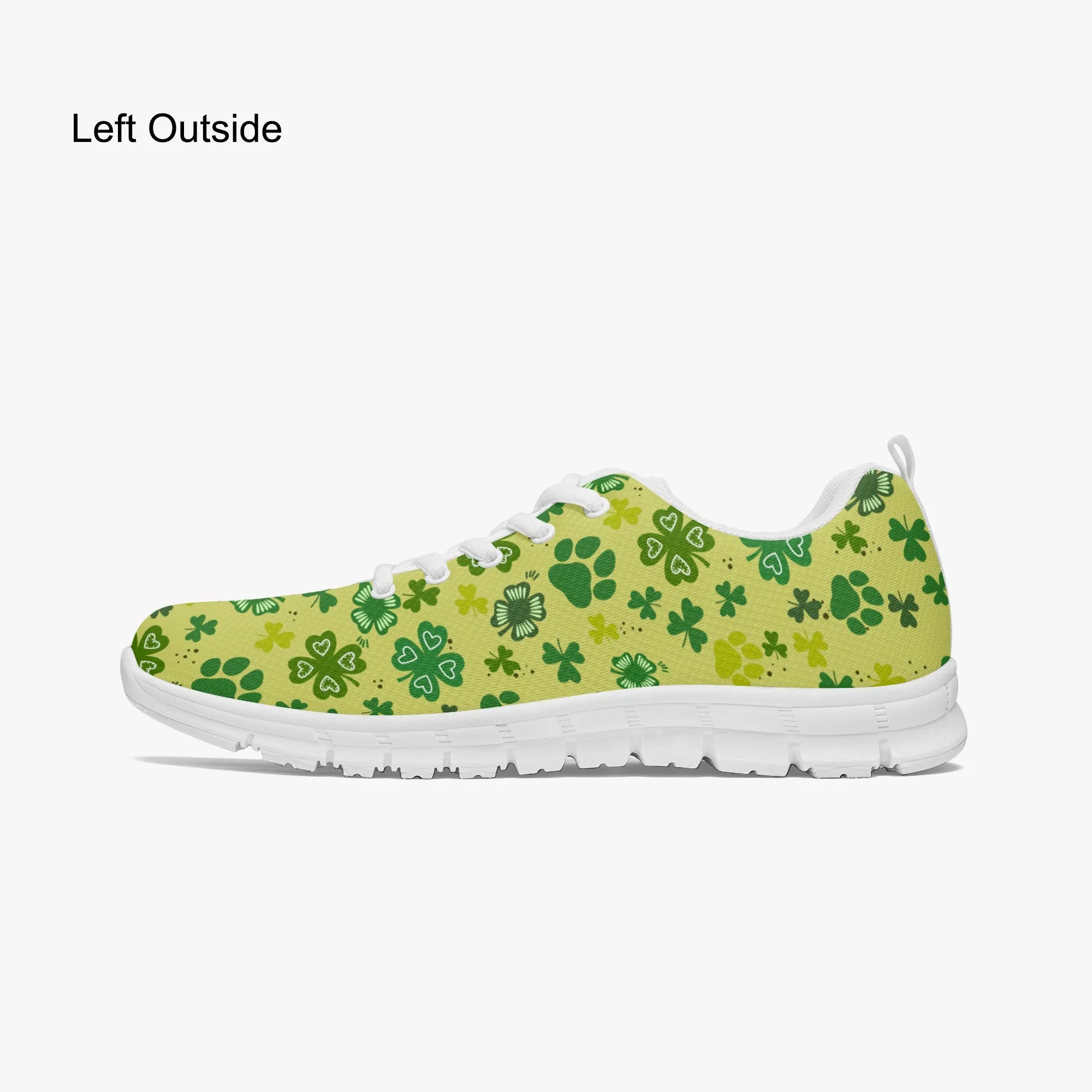 Paw Shamrock Sneakers for Men Women, Running Shoes For Dog Lovers, St Patrick's Day Gifts