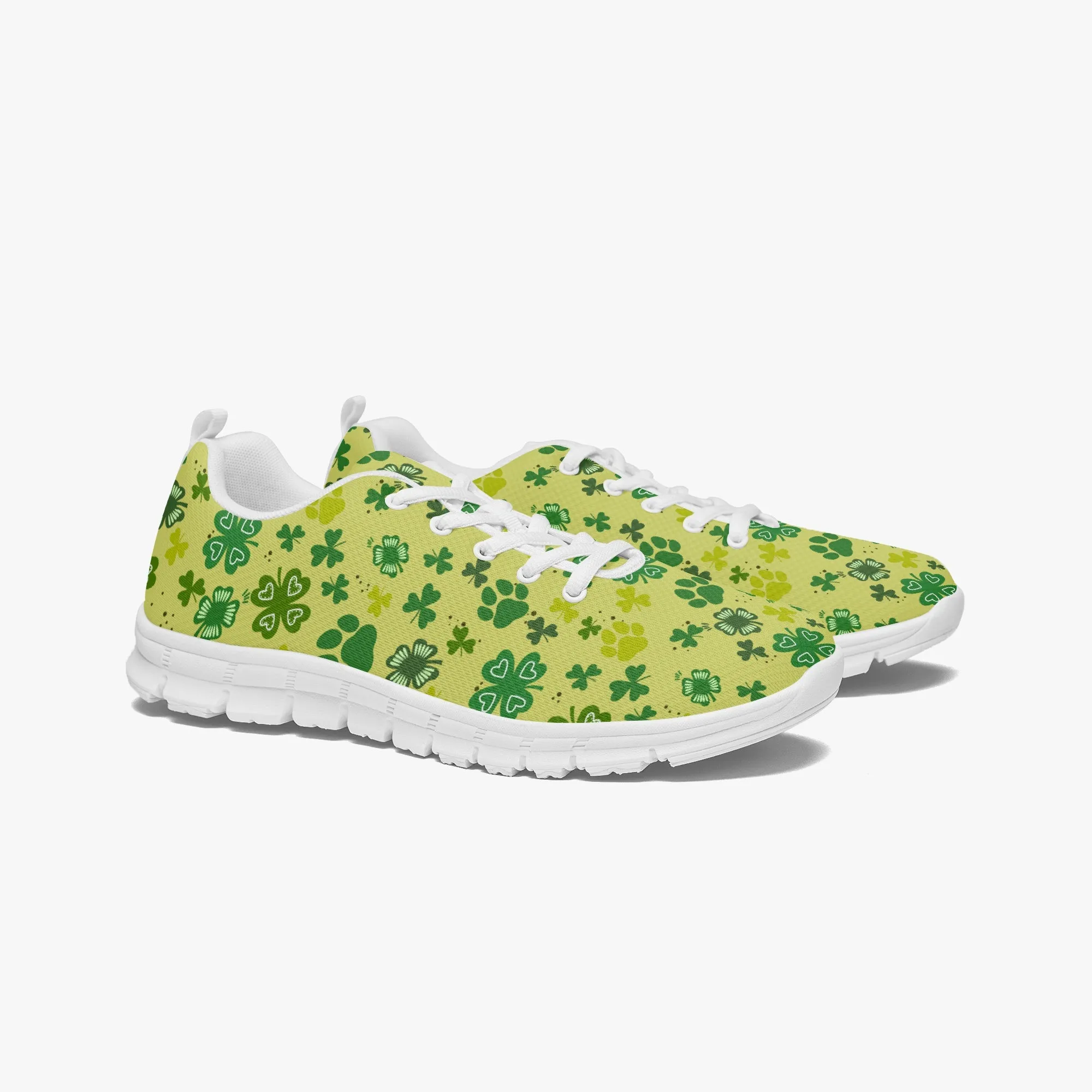 Paw Shamrock Sneakers for Men Women, Running Shoes For Dog Lovers, St Patrick's Day Gifts
