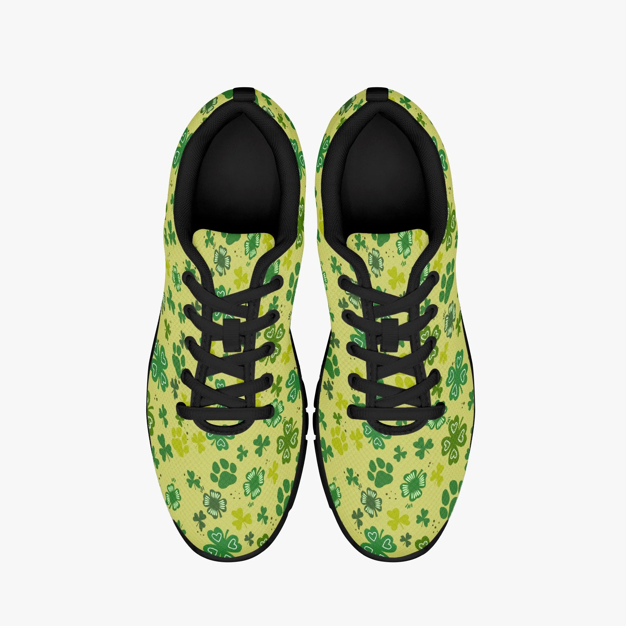 Paw Shamrock Sneakers for Men Women, Running Shoes For Dog Lovers, St Patrick's Day Gifts