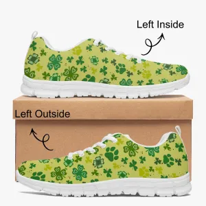Paw Shamrock Sneakers for Men Women, Running Shoes For Dog Lovers, St Patrick's Day Gifts