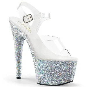 Pleaser Adore 708LG Silver Glitter