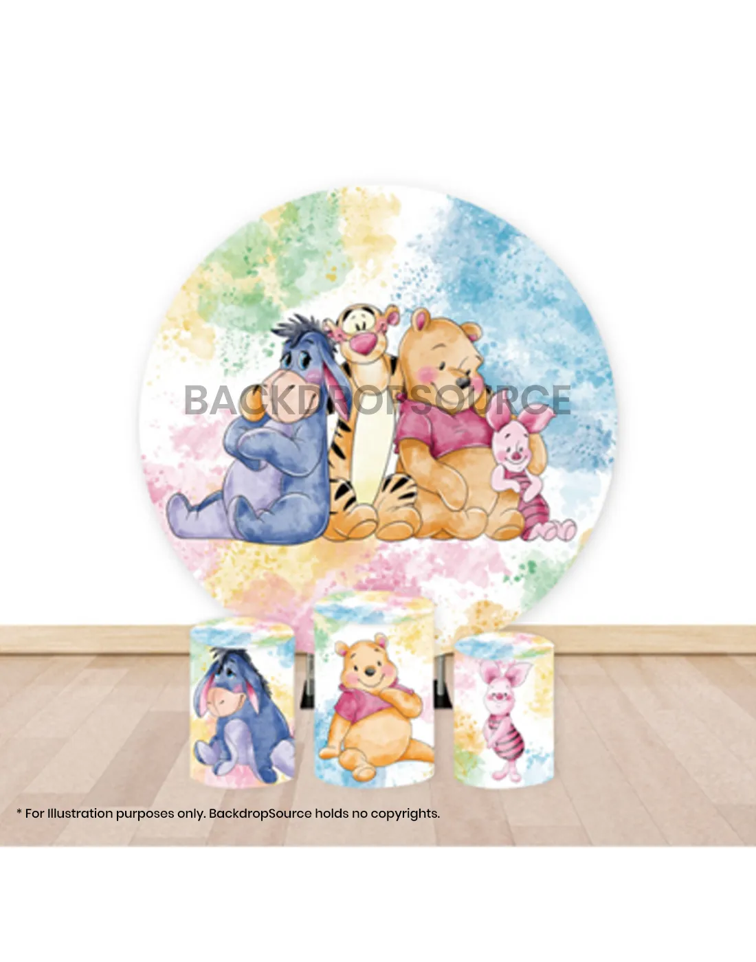Pre Designed Round Backdrop Kits with Counter for Birthday Parties & Events