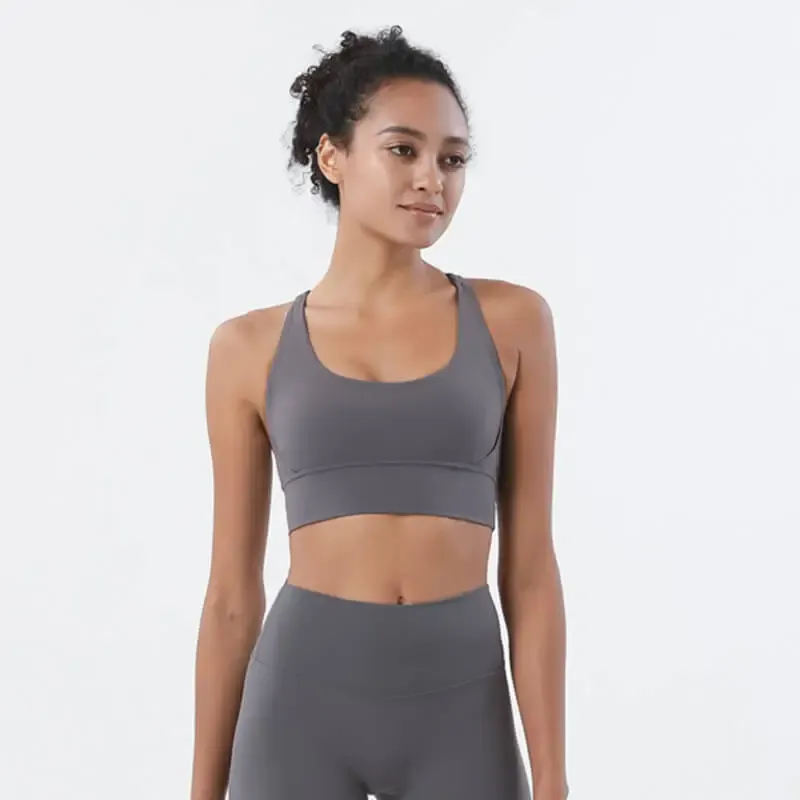 Rachael Scoop Neck Strappy Back Longline Sports Bra