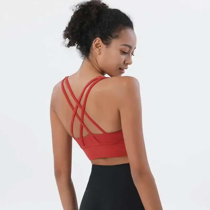 Rachael Scoop Neck Strappy Back Longline Sports Bra