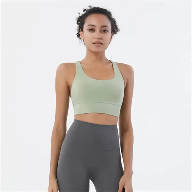 Rachael Scoop Neck Strappy Back Longline Sports Bra
