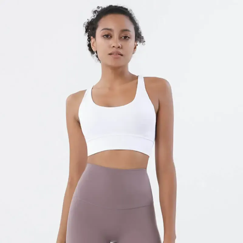Rachael Scoop Neck Strappy Back Longline Sports Bra