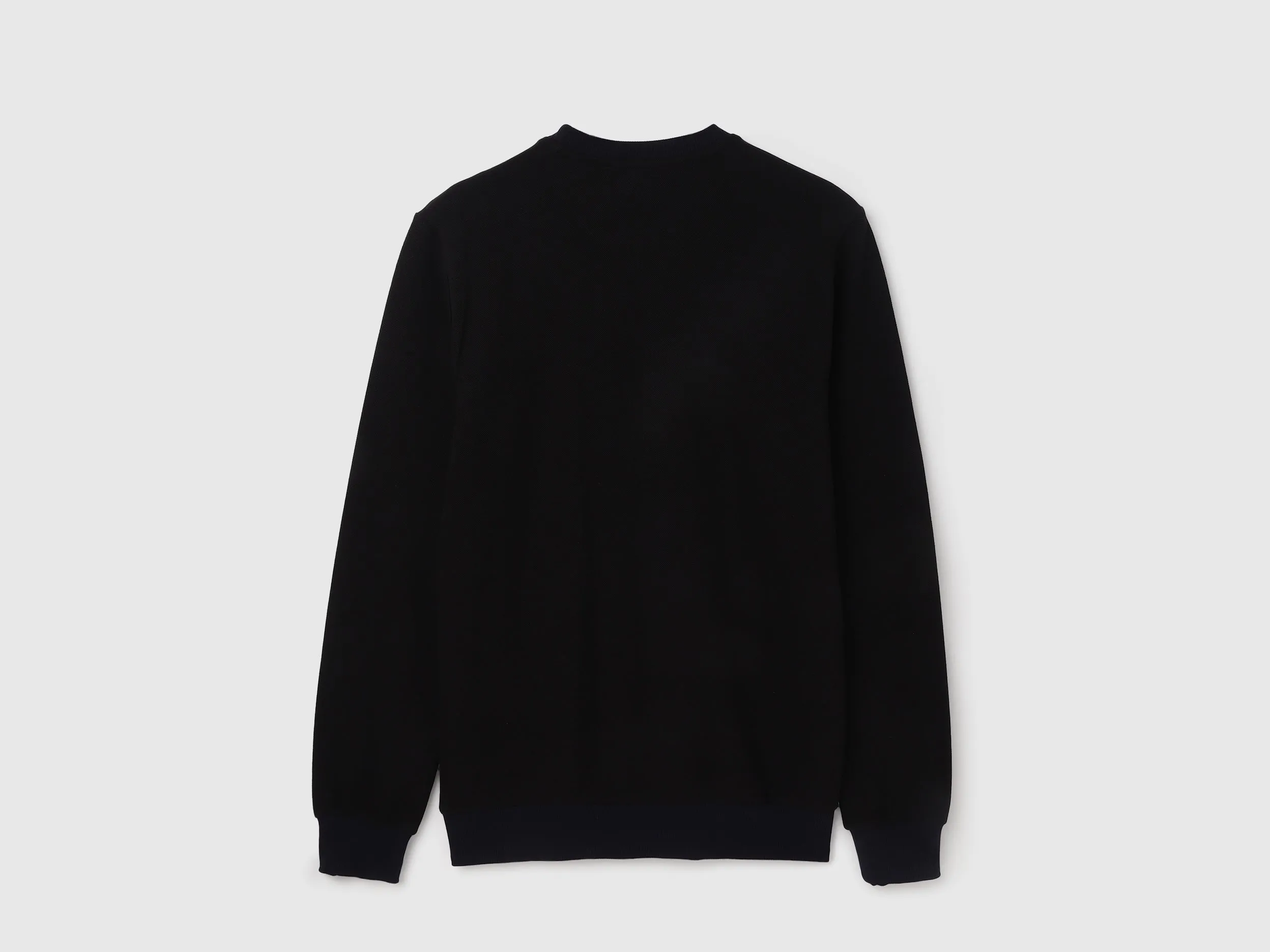Regular Fit Round Neck Contrast Rib Branded Sweatshirt