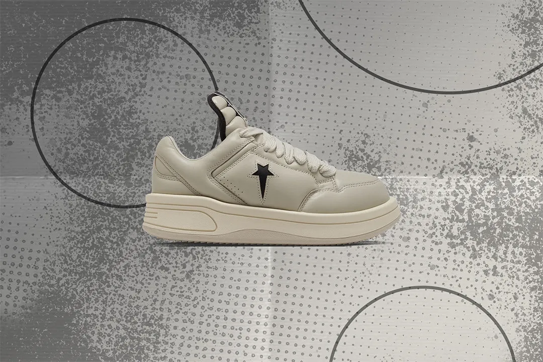 Rick Owens DRKSHDW x Converse Turbowpn Ox Leather Shoes - Oyster/Black