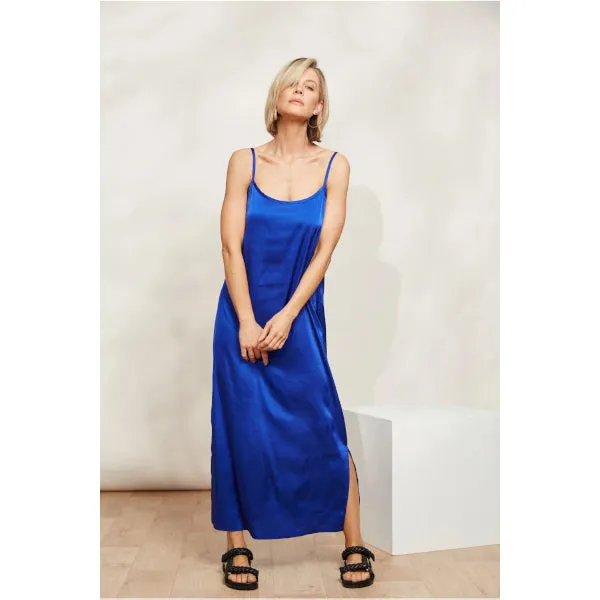 Silky Tank Maxi Dress - Blue