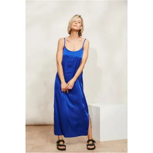 Silky Tank Maxi Dress - Blue