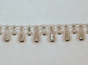 Silver Fused Tear Drop String Beads 5mm 10 Yards
