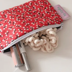 Small Flat Pouch - Red Florals