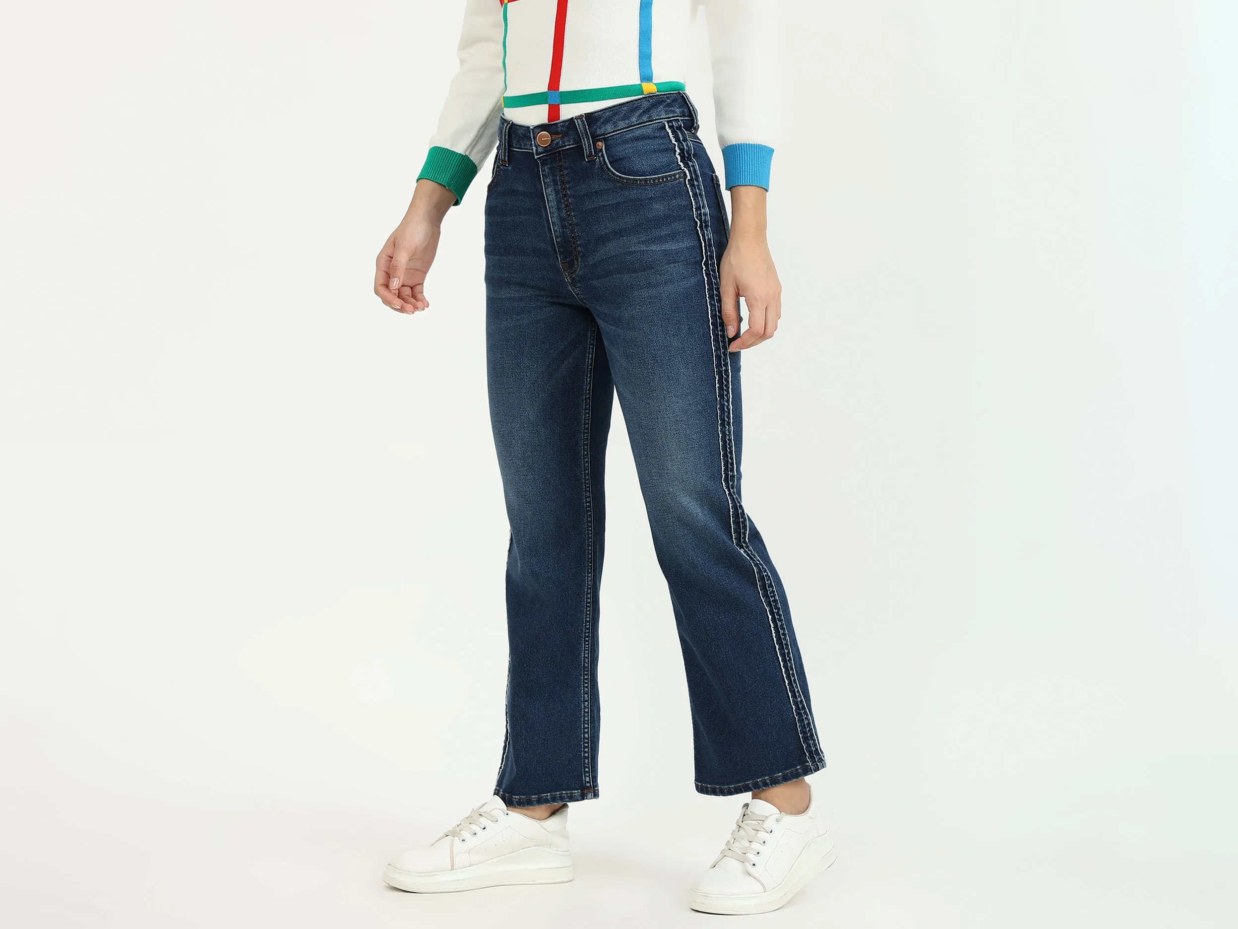 Solid Bootleg Jeans