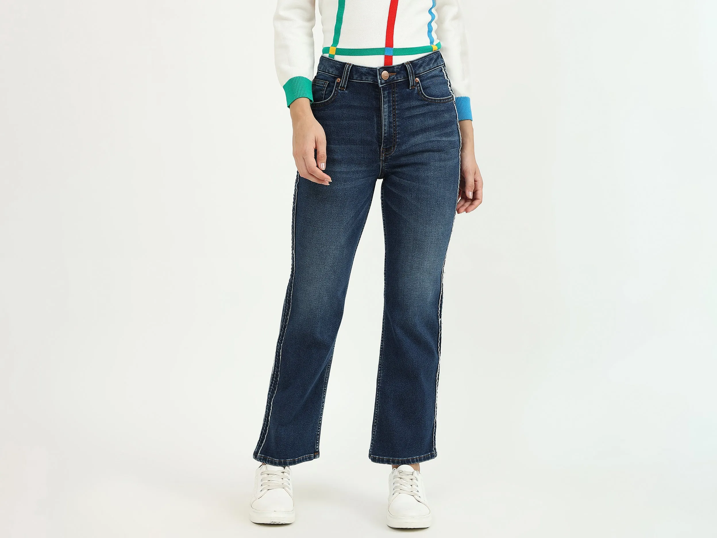 Solid Bootleg Jeans