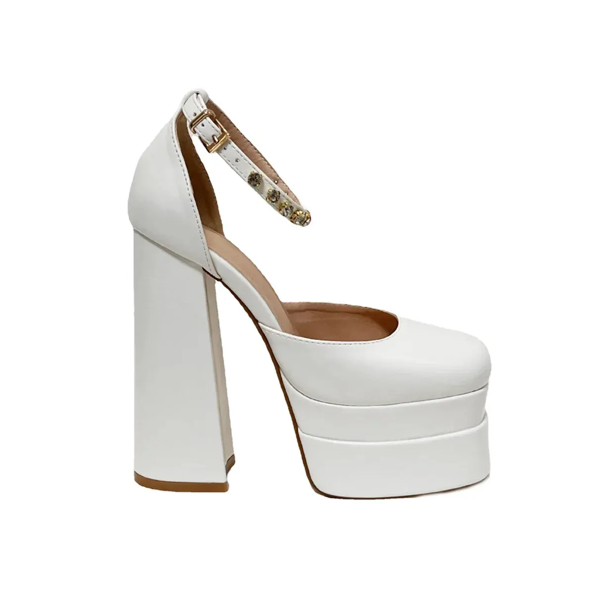 Step up Your Style with Women's Retro Chunky Heels Sandals Platform Pumps