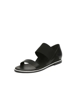 Strap-Detail Leather Sandal - Black