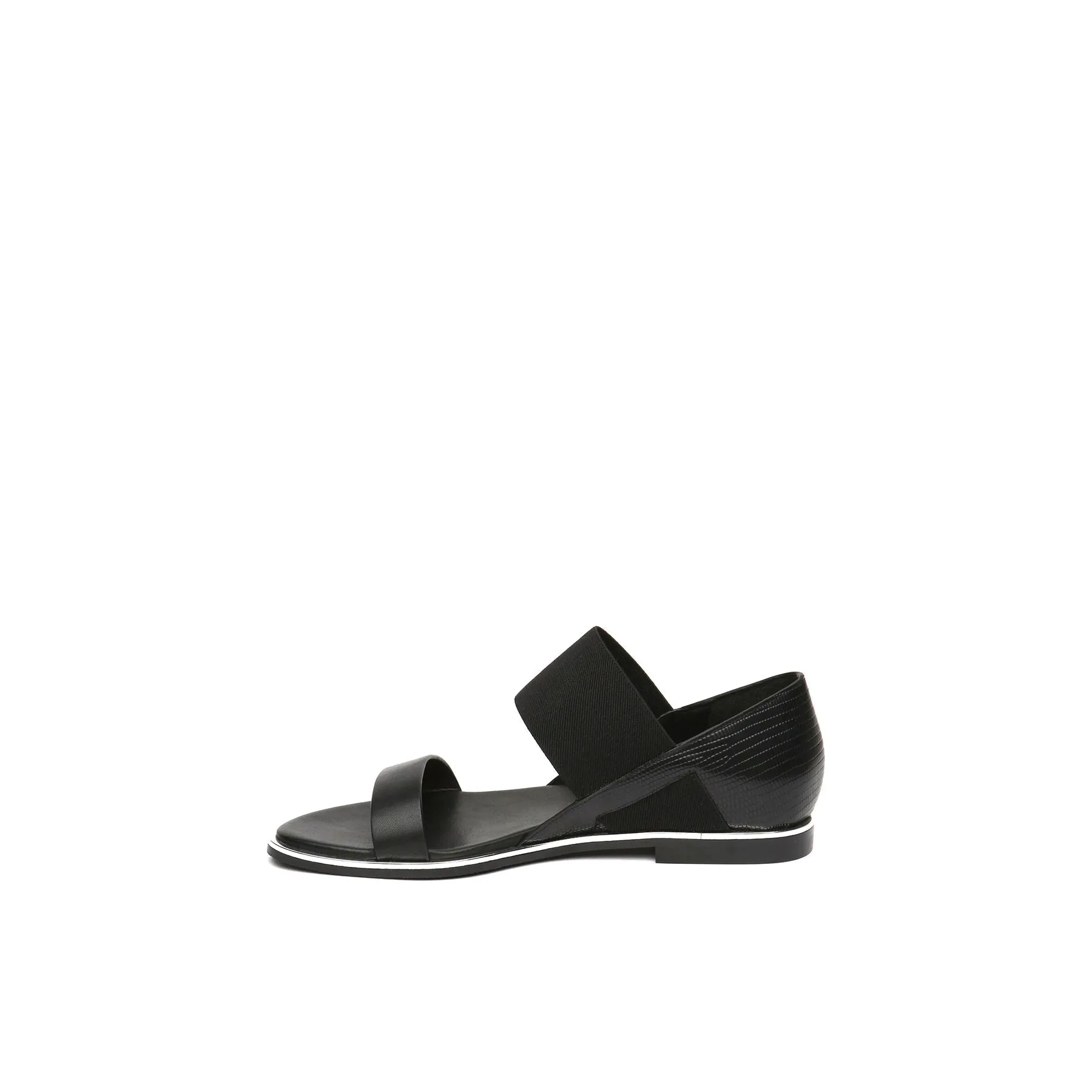 Strap-Detail Leather Sandal - Black