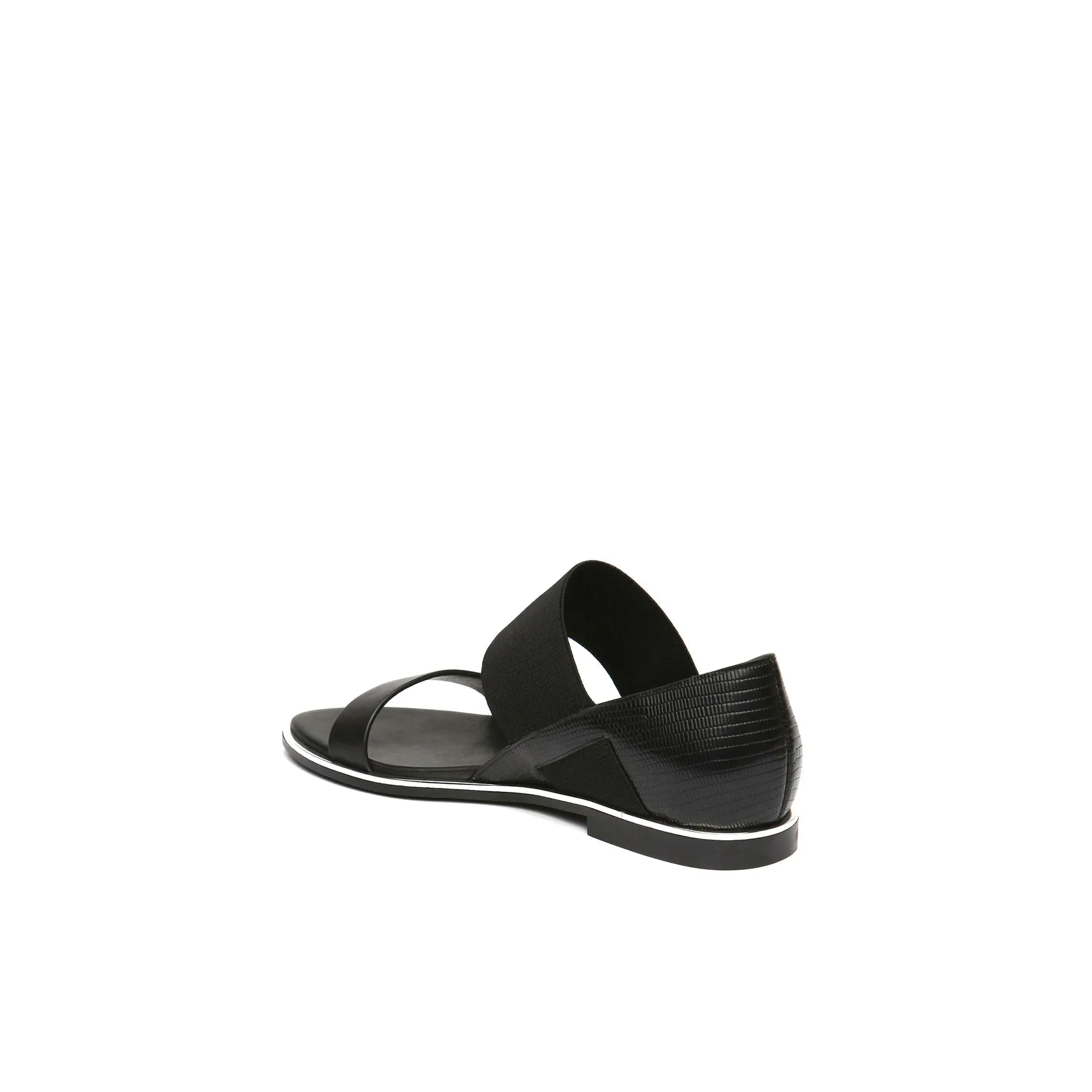 Strap-Detail Leather Sandal - Black