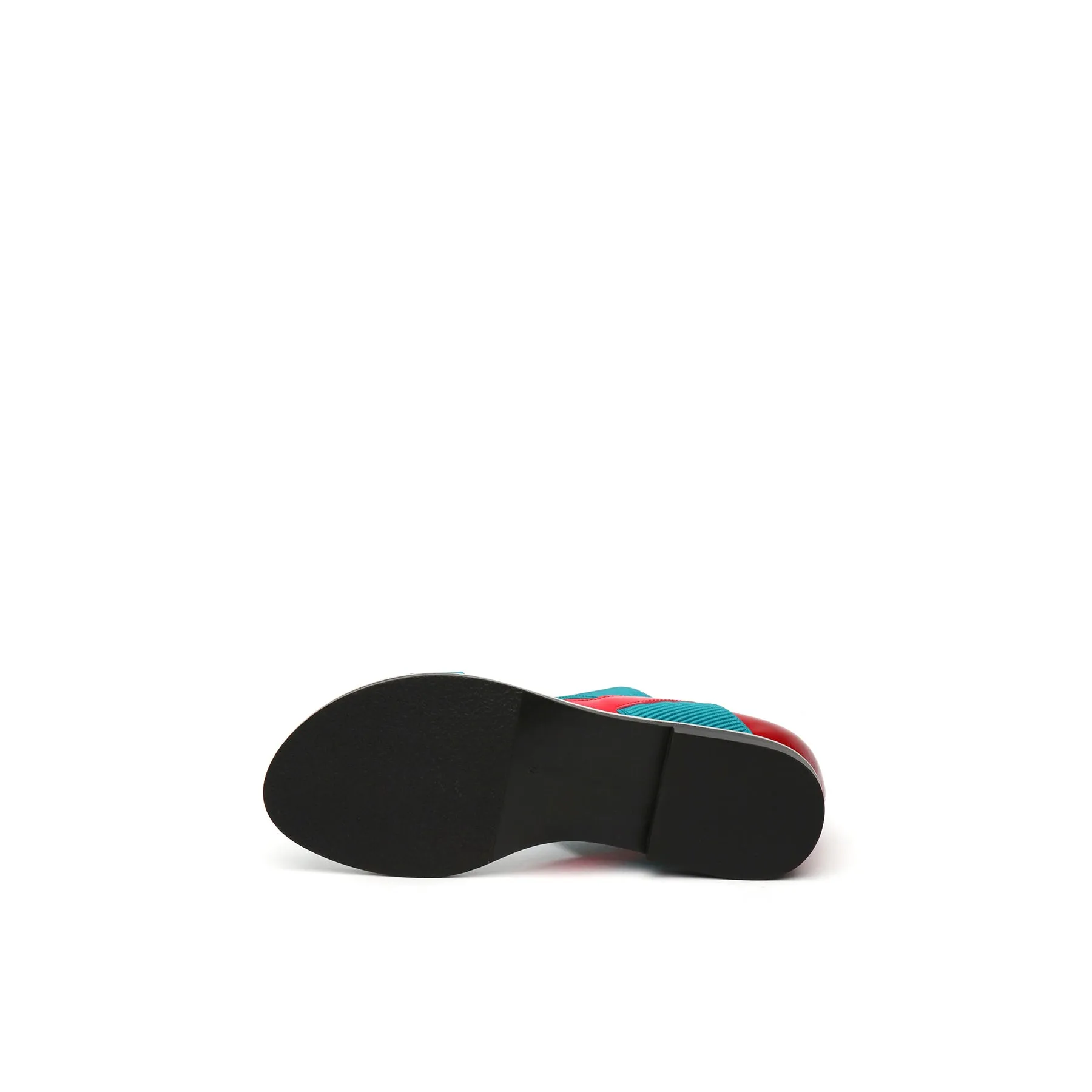 Strap-Detail Leather Sandal - Teal