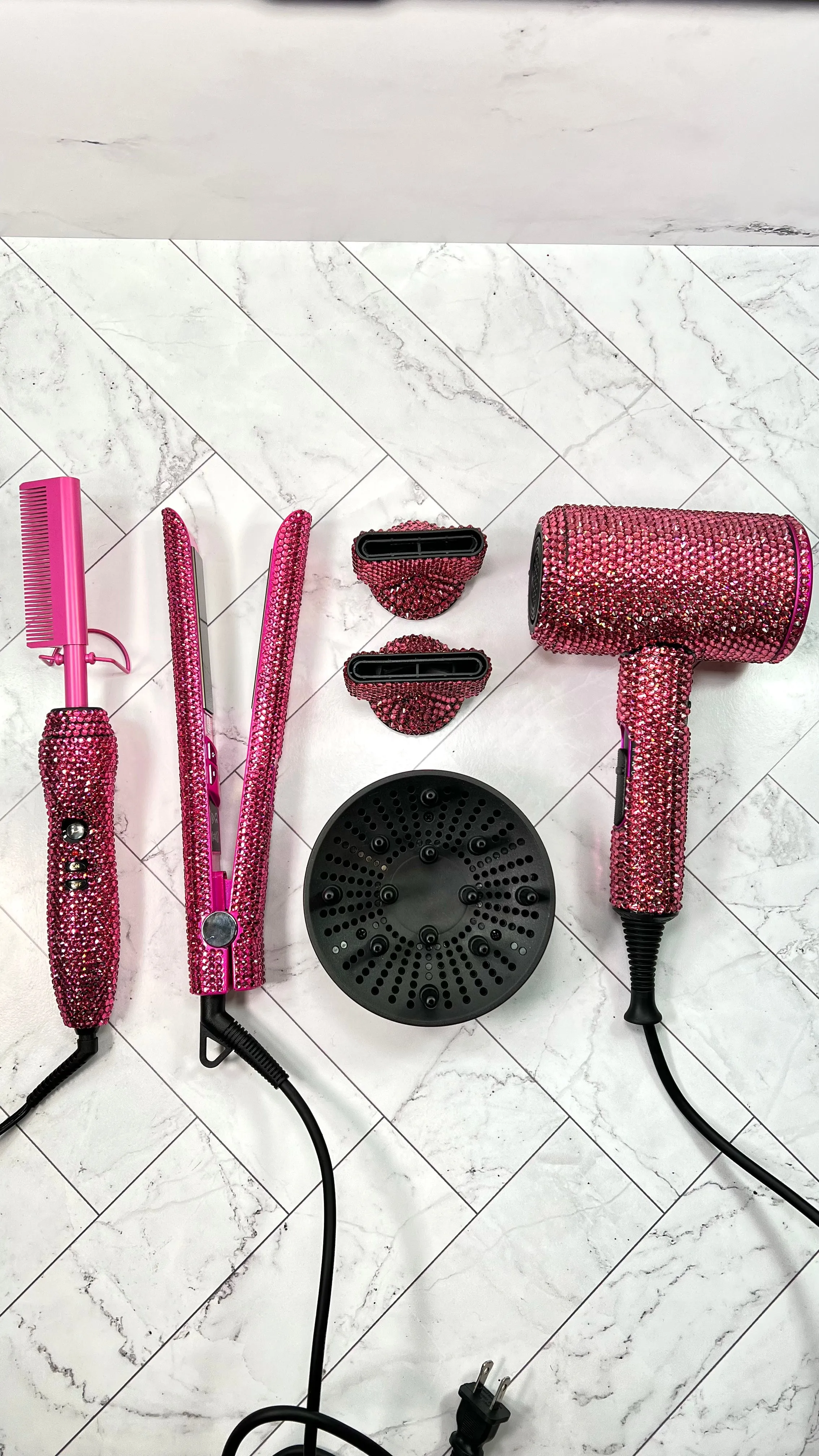 Stylepro Bling Flatiron, Hot Comb, & Dryer Trio
