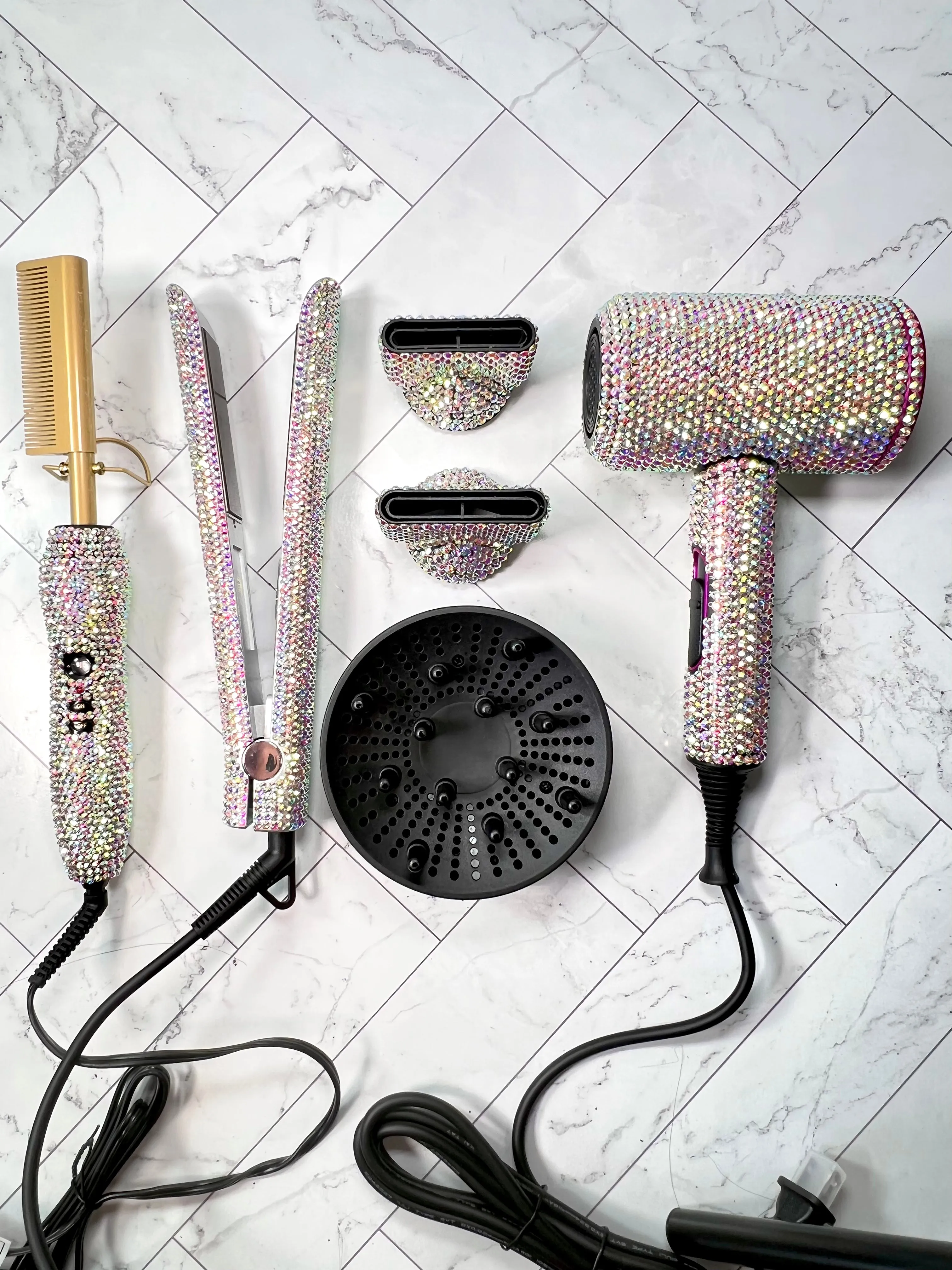 Stylepro Bling Flatiron, Hot Comb, & Dryer Trio