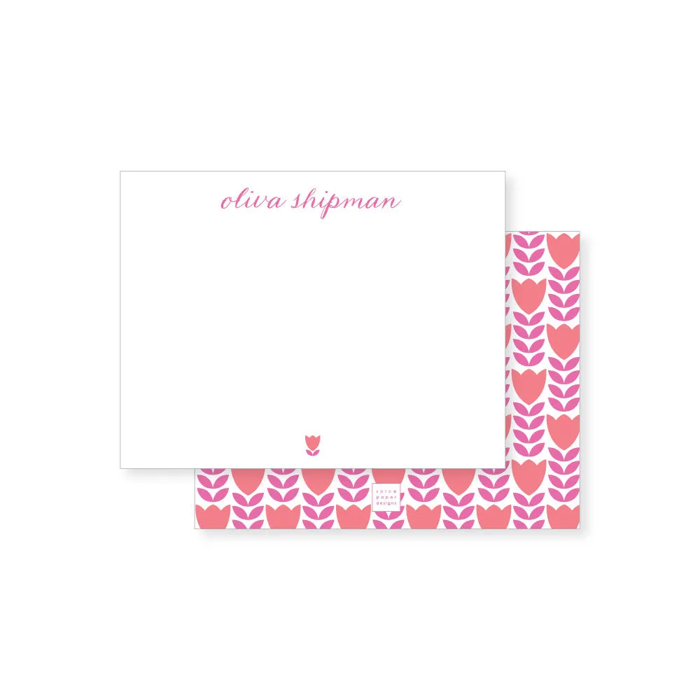 Sweet Floral Notecards // peony   coral