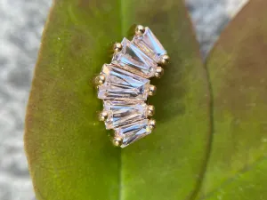 Tapered  5 baguette cluster - Threadless